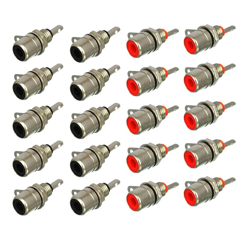 bnafes RCA Female Socket Connector, Chassis Panel Mount Adapter for Amplifier Audio Terminal RCA Plug (20-Pack) - Image 2